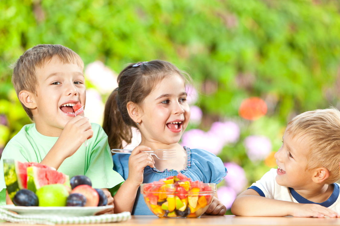 Children Eating Healthy Snack